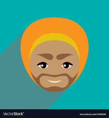 Modern flat icon with long shadow Indian man vector image