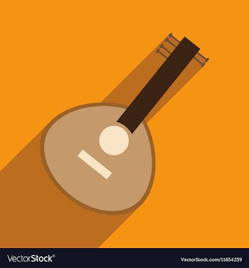 Modern flat icon with long shadow Indian musical vector image