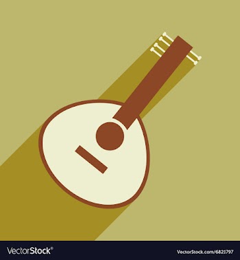 Modern flat icon with long shadow Indian musical vector image
