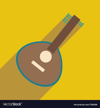 Modern flat icon with long shadow Indian musical vector image