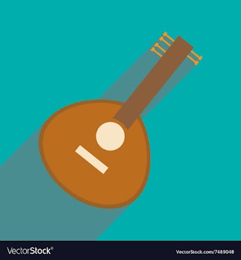Modern flat icon with long shadow Indian musical vector image