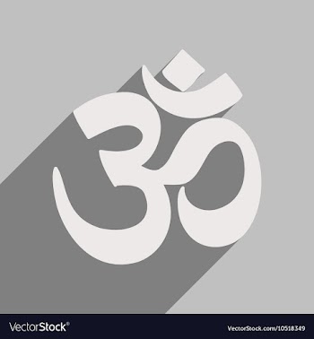 Modern flat icon with long shadow Indian om sign vector image