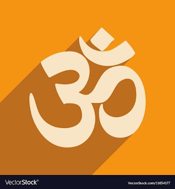 Modern flat icon with long shadow Indian om sign vector image