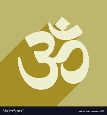 Modern flat icon with long shadow Indian om sign vector image