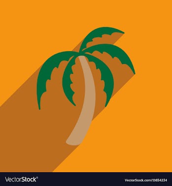 Modern flat icon with long shadow Indian palm vector image
