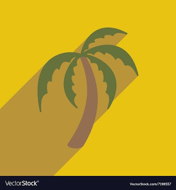 Modern flat icon with long shadow Indian palm vector image