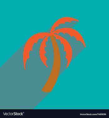 Modern flat icon with long shadow Indian palm vector image
