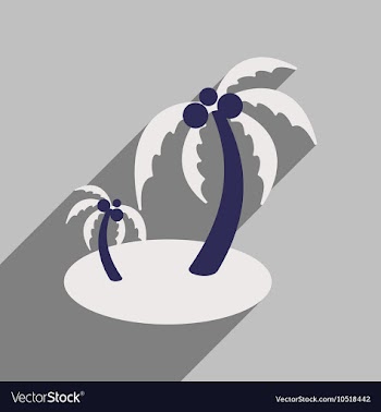 Modern flat icon with long shadow Indian palms vector image