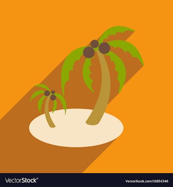 Modern flat icon with long shadow Indian palms vector image