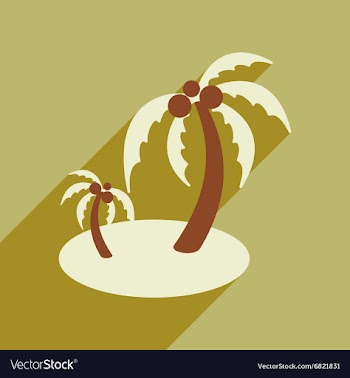 Modern flat icon with long shadow Indian palms vector image