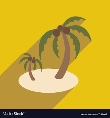 Modern flat icon with long shadow Indian palms vector image