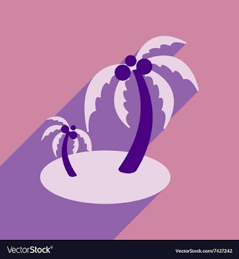Modern flat icon with long shadow Indian palms vector image