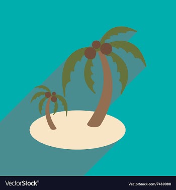 Modern flat icon with long shadow Indian palms vector image