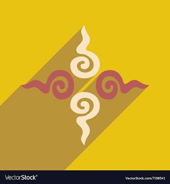 Modern flat icon with long shadow Indian sign vector image