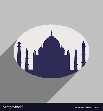 Modern flat icon with long shadow Indian Taj Mahal vector image