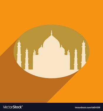 Modern flat icon with long shadow Indian Taj Mahal vector image