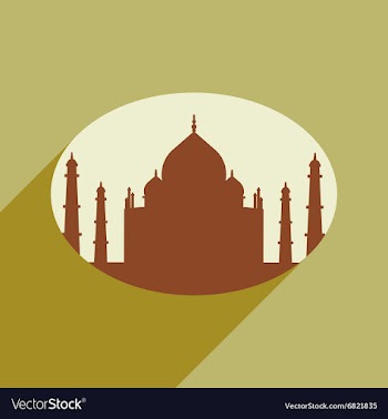 Modern flat icon with long shadow Indian Taj Mahal vector image