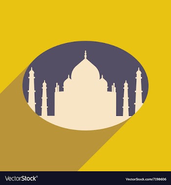 Modern flat icon with long shadow Indian Taj Mahal vector image