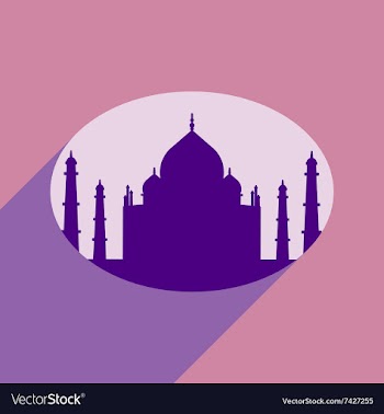 Modern flat icon with long shadow Indian Taj Mahal vector image
