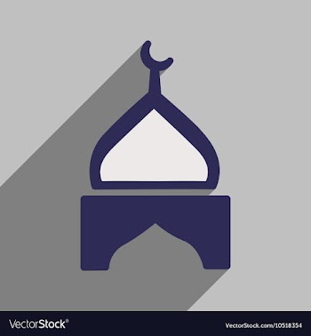 Modern flat icon with long shadow Indian temple vector image