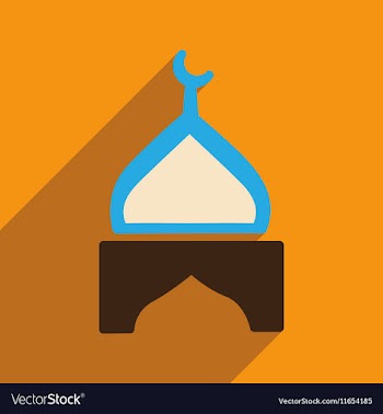 Modern flat icon with long shadow Indian temple vector image