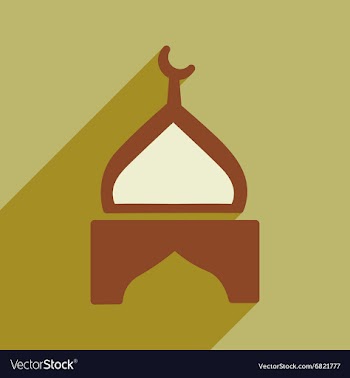 Modern flat icon with long shadow Indian temple vector image