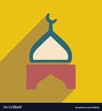 Modern flat icon with long shadow Indian temple vector image
