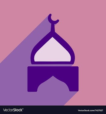 Modern flat icon with long shadow Indian temple vector image