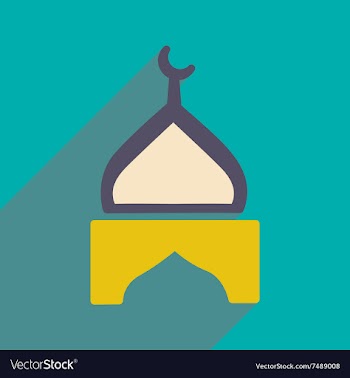 Modern flat icon with long shadow Indian temple vector image