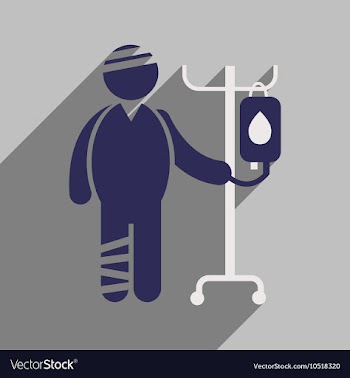 Modern flat icon with long shadow injured patient vector image
