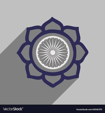 Modern flat icon with long shadow lotus vector image