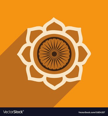 Modern flat icon with long shadow lotus vector image