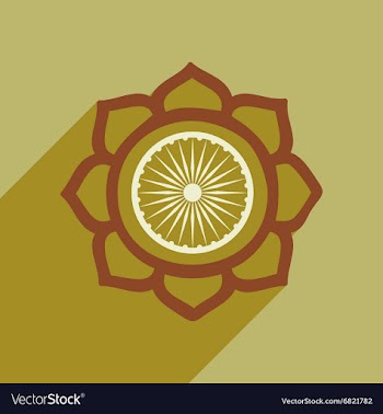 Modern flat icon with long shadow lotus vector image