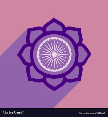 Modern flat icon with long shadow lotus vector image