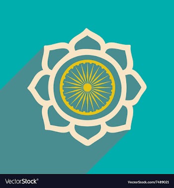 Modern flat icon with long shadow lotus vector image