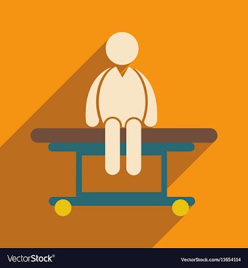 Modern flat icon with long shadow man sitting vector image