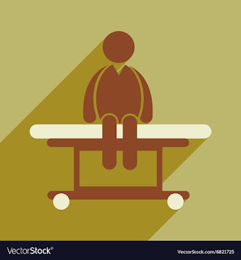 Modern flat icon with long shadow man sitting vector image