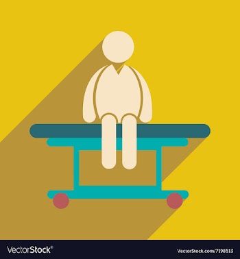 Modern flat icon with long shadow man sitting vector image