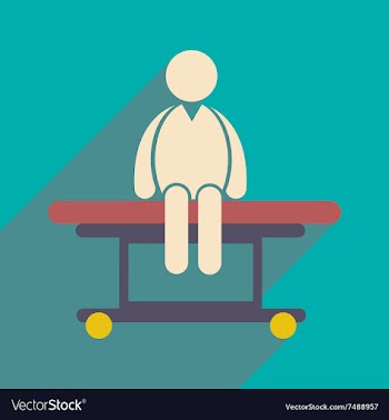 Modern flat icon with long shadow man sitting vector image