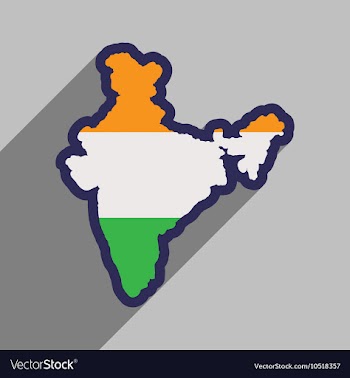 Modern flat icon with long shadow map of India vector image