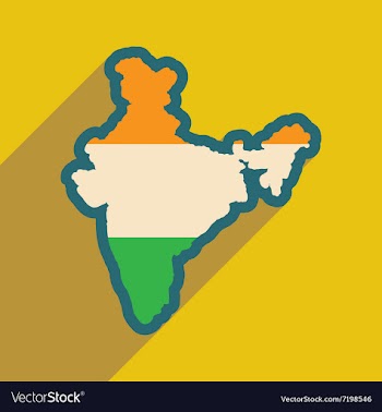 Modern flat icon with long shadow map of India vector image