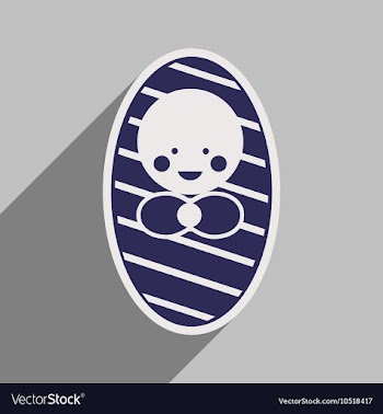Modern flat icon with long shadow newborn baby vector image