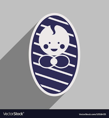 Modern flat icon with long shadow newborn baby vector image