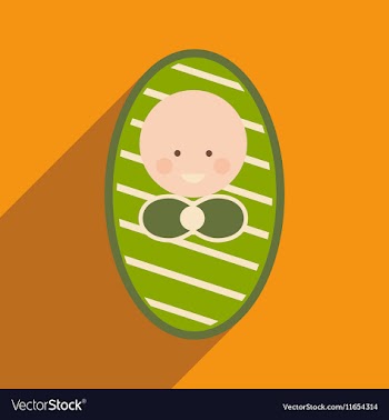 Modern flat icon with long shadow newborn baby vector image
