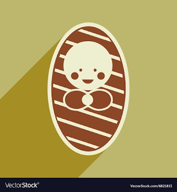 Modern flat icon with long shadow newborn baby vector image