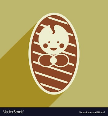 Modern flat icon with long shadow newborn baby vector image