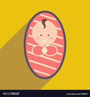 Modern flat icon with long shadow newborn baby vector image