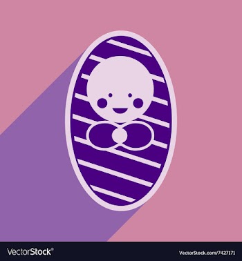 Modern flat icon with long shadow newborn baby vector image