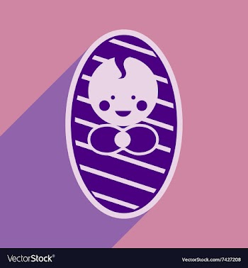 Modern flat icon with long shadow newborn baby vector image