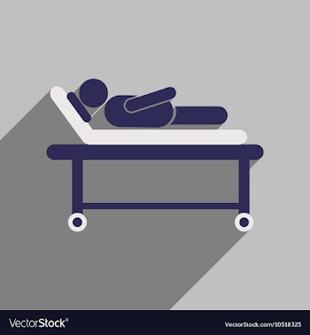Modern flat icon with long shadow patient in vector image
